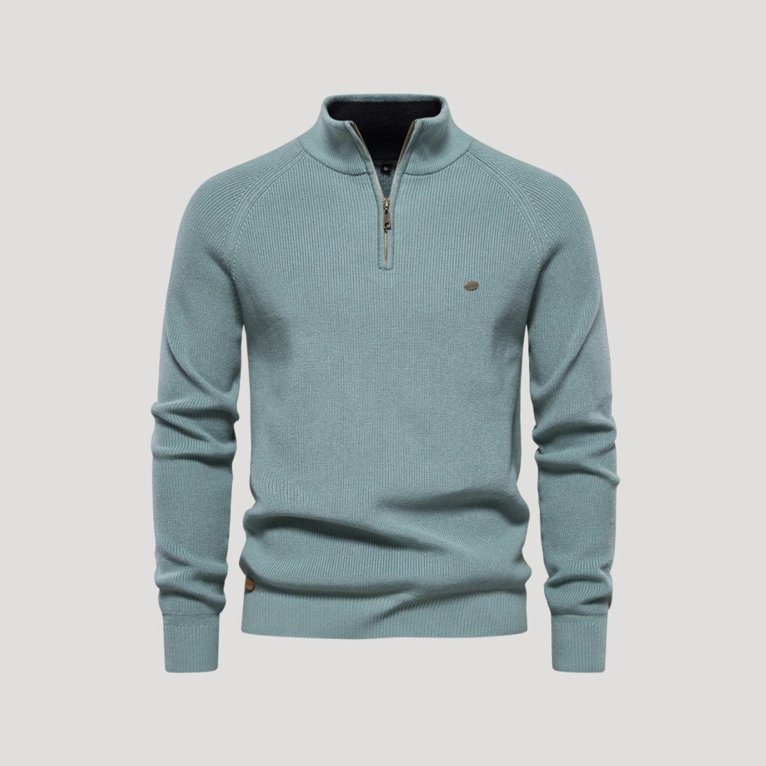Knit Sweater – Half-Zip Collar – Smart Winter Essential