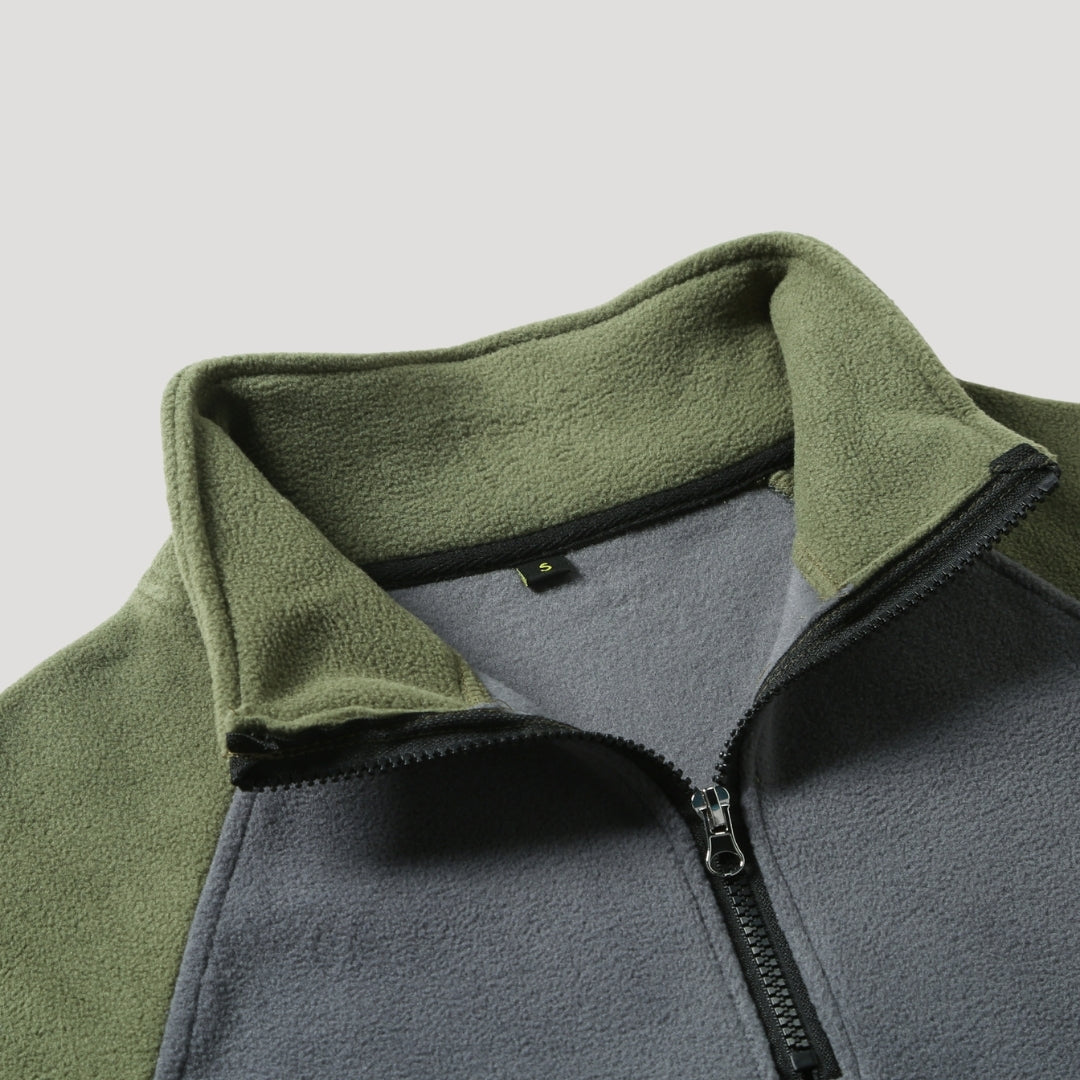 Fleece Pullover – Contrast Sleeves – Cosy Outdoor Layer