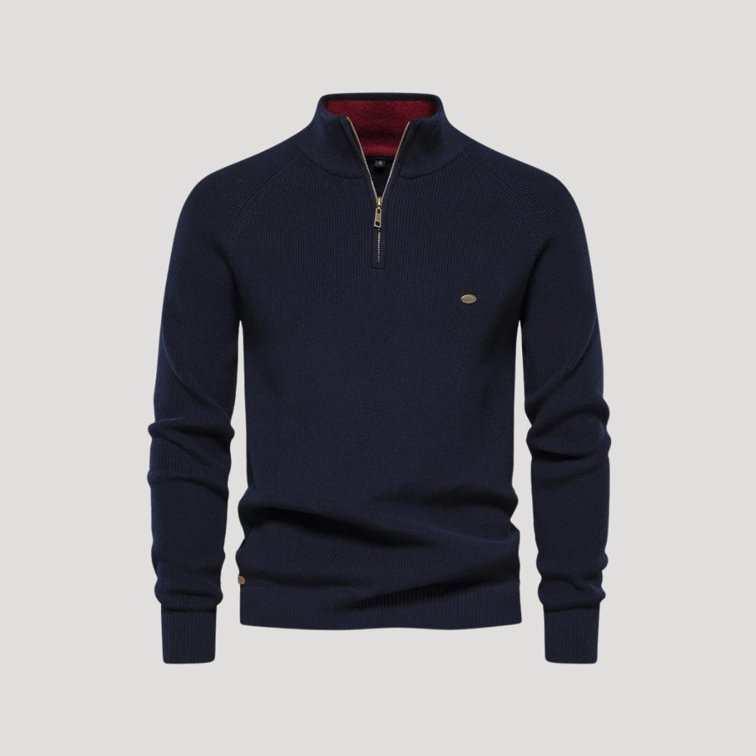 Knit Sweater – Half-Zip Collar – Smart Winter Essential