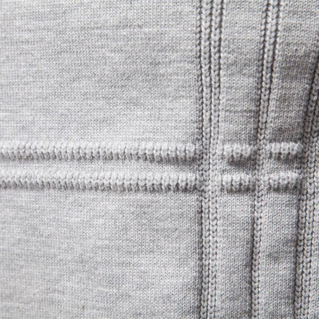 Men’s Crew Neck Knit Sweater – Textured Detail – Casual Smart Look