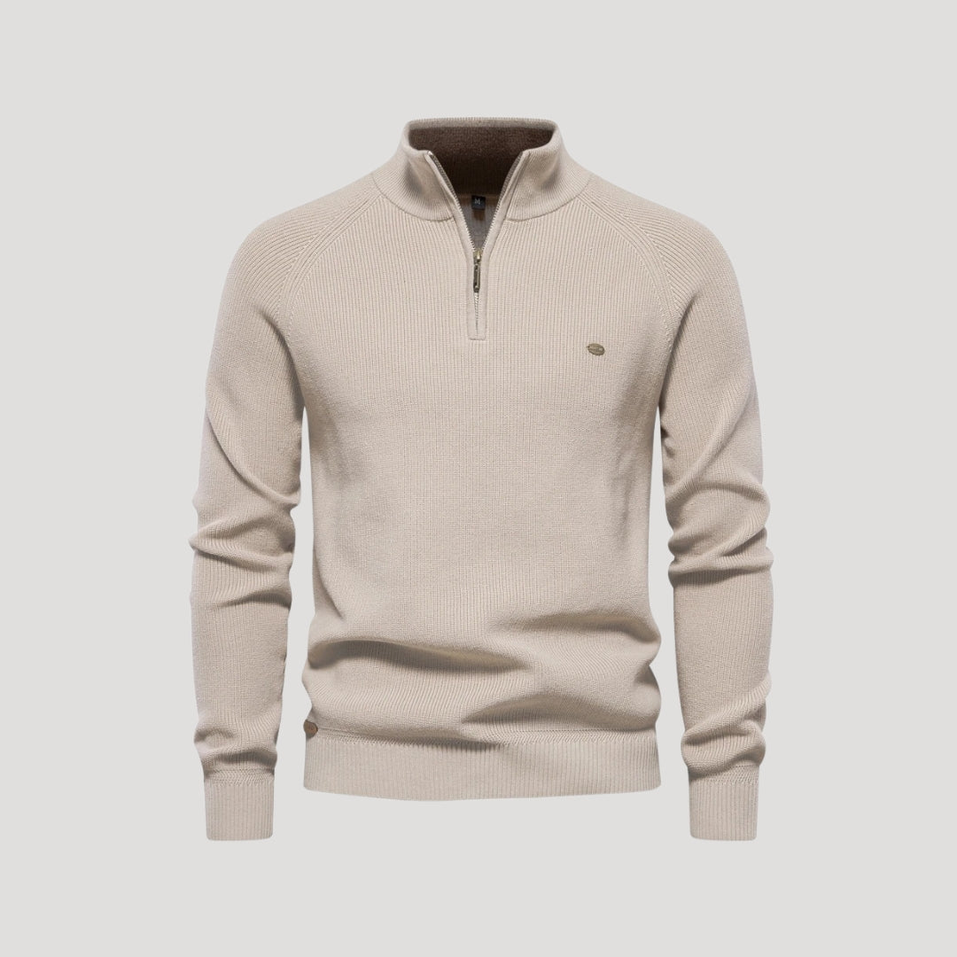 Knit Sweater – Half-Zip Collar – Smart Winter Essential