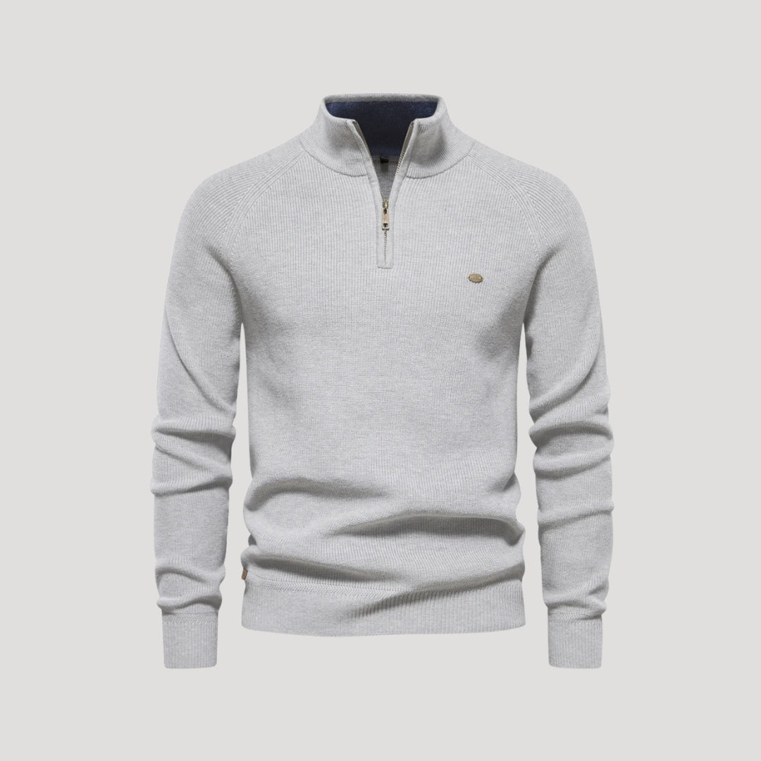 Knit Sweater – Half-Zip Collar – Smart Winter Essential