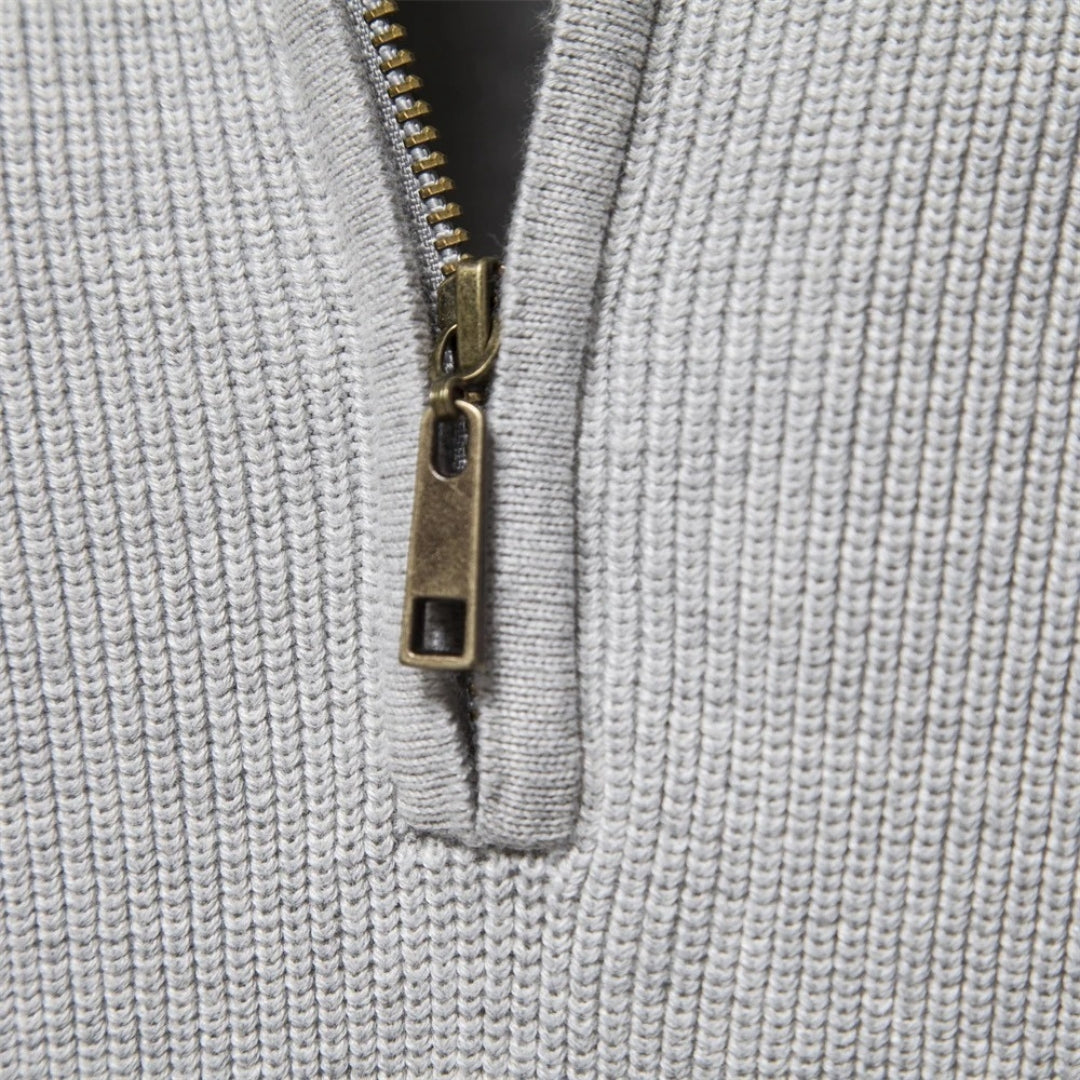 Knit Sweater – Half-Zip Collar – Smart Winter Essential