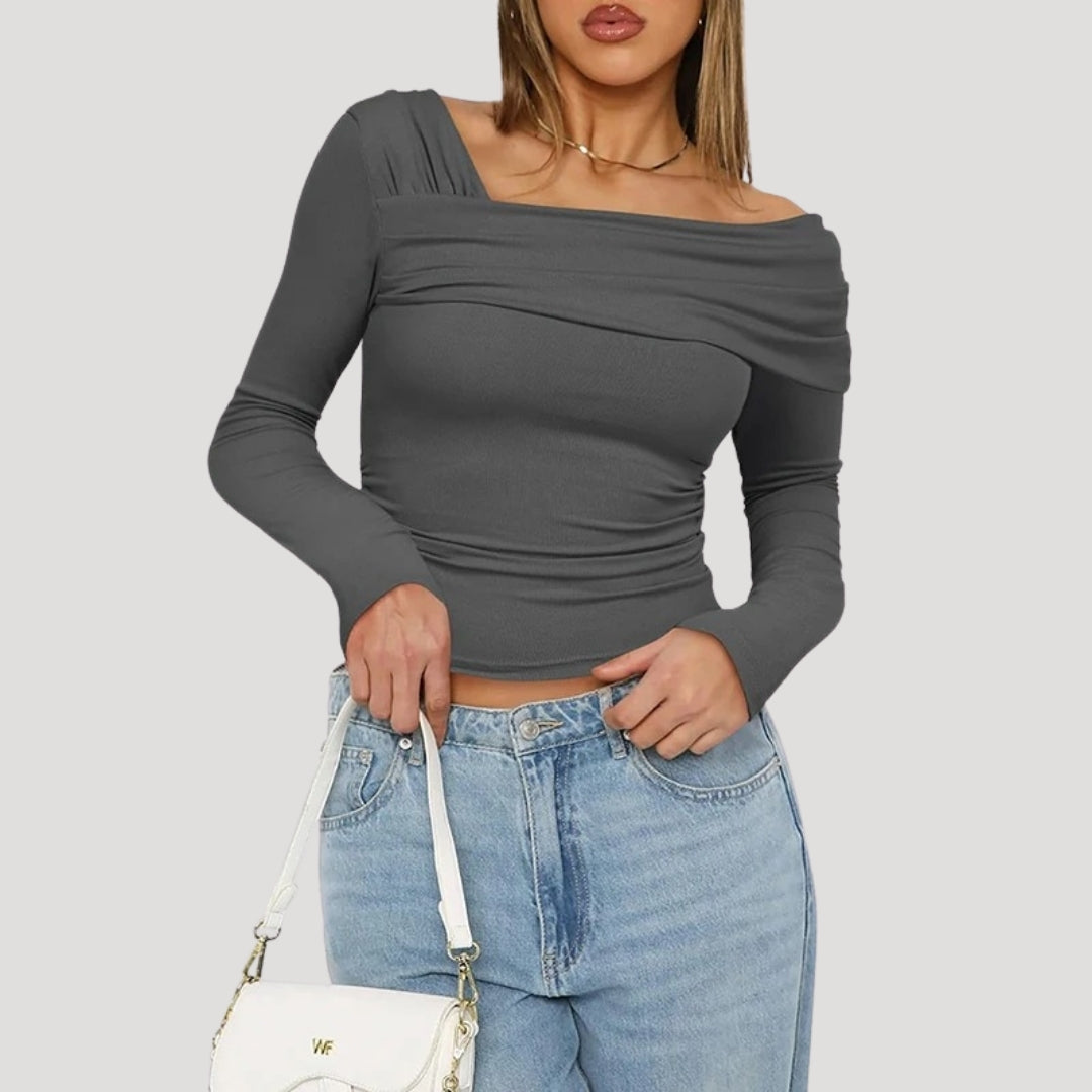 Off Shoulder Top – Long Sleeve – Casual Chic Style