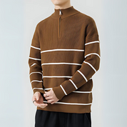 Ribbed Knit Quarter-Zip Sweater