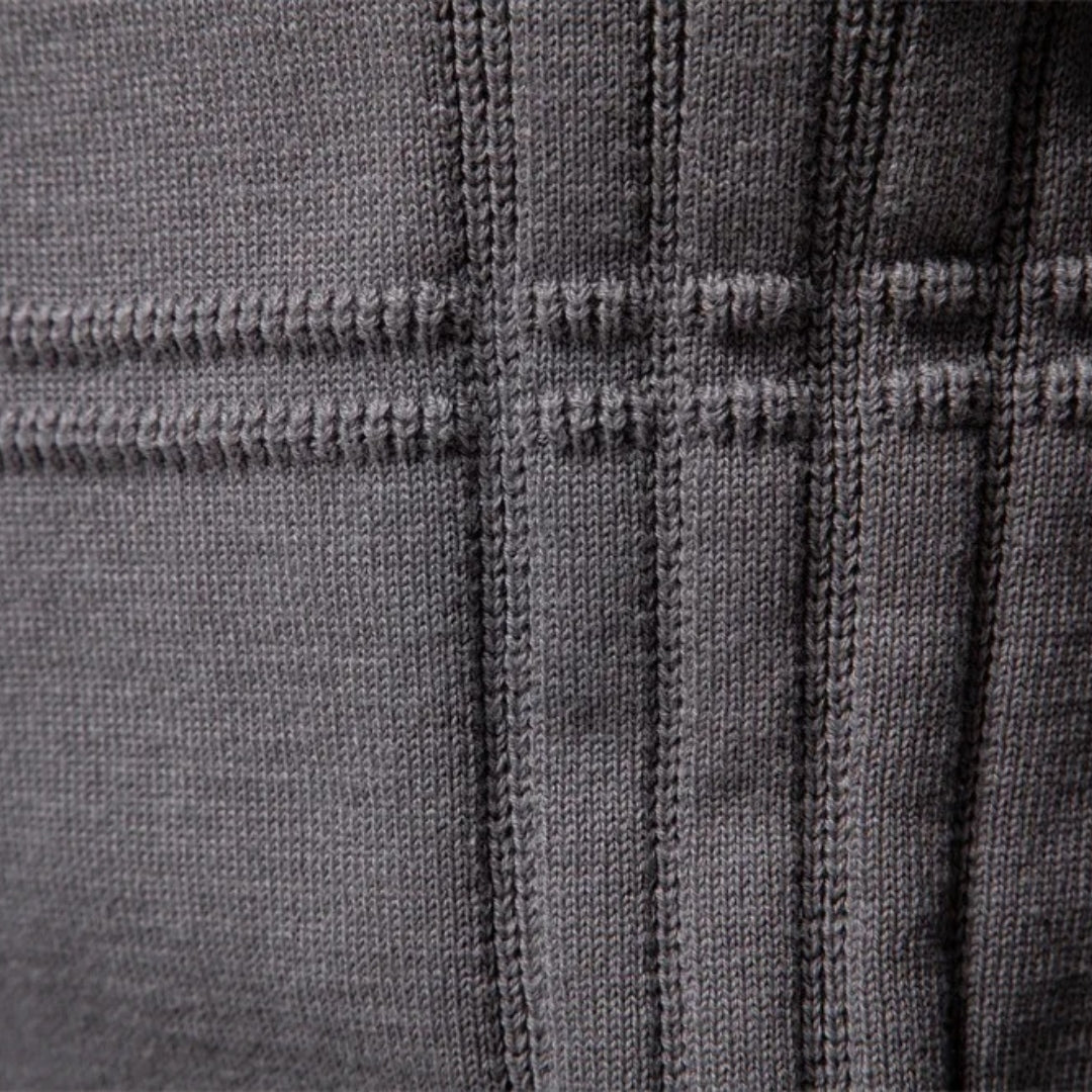 Men’s Crew Neck Knit Sweater – Textured Detail – Casual Smart Look