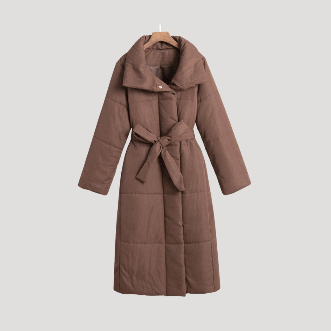 Puffer belted winter coat