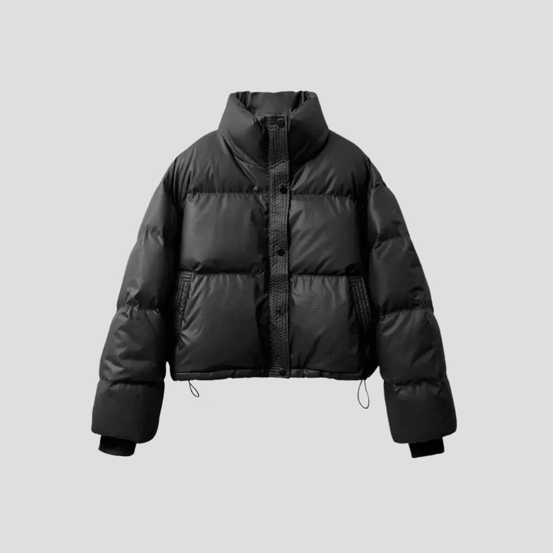 Cropped puffer coat