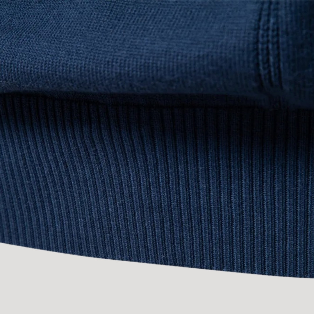 Men’s Crew Neck Knit Sweater – Textured Detail – Casual Smart Look
