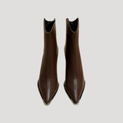 Ankle Boots – Sleek Leather Look – Block Heel for Day to Night