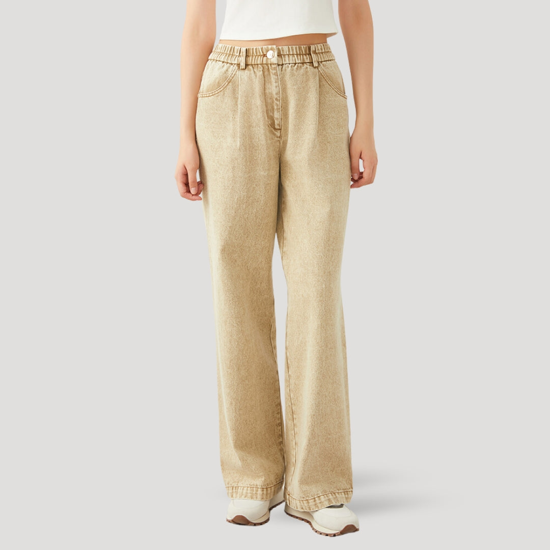 Wide Leg Jeans – Elastic Waistband – Effortless Everyday Fit