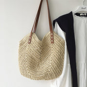 Straw Tote Bag – Woven Design – Boho Beach Style