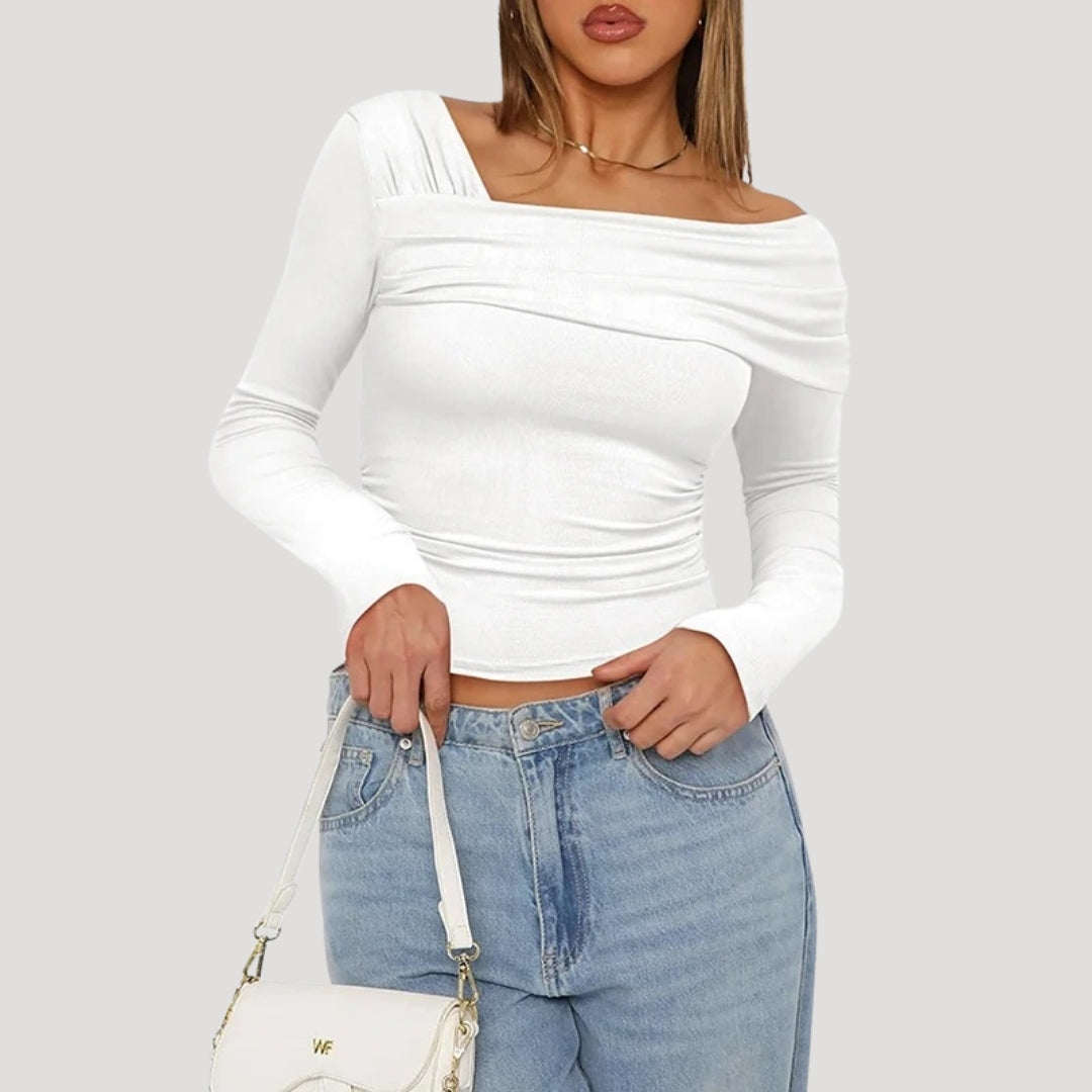 Off Shoulder Top – Long Sleeve – Casual Chic Style