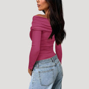Off Shoulder Top – Long Sleeve – Casual Chic Style