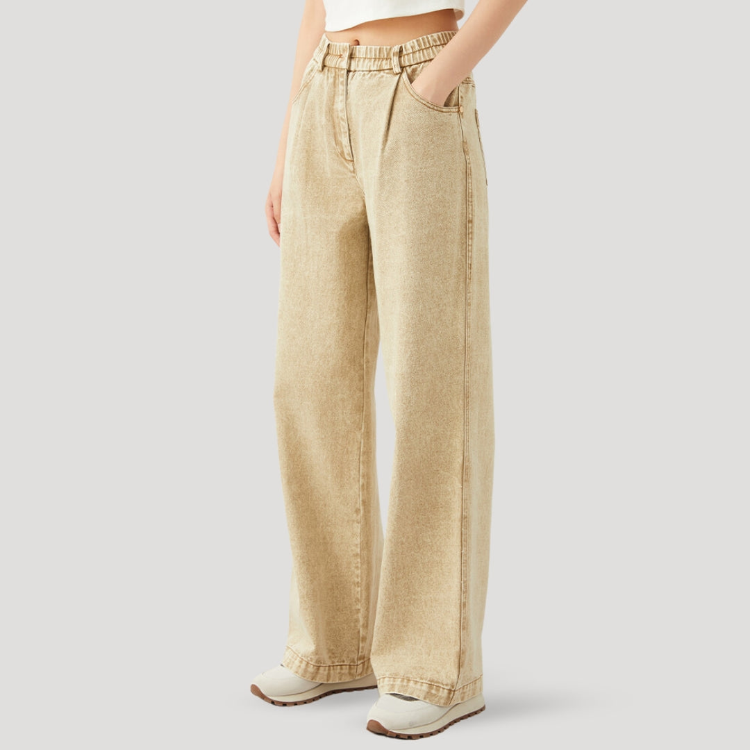 Wide Leg Jeans – Elastic Waistband – Effortless Everyday Fit