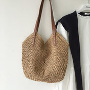 Straw Tote Bag – Woven Design – Boho Beach Style