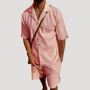 Men’s Co-ord Set – Ribbed Texture – Casual Summer Style