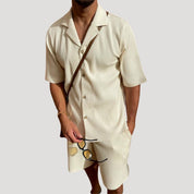 Men’s Co-ord Set – Ribbed Texture – Casual Summer Style