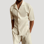 Men’s Co-ord Set – Ribbed Texture – Casual Summer Style