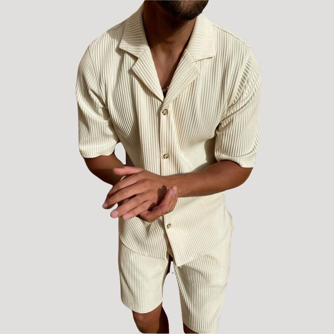 Men’s Co-ord Set – Ribbed Texture – Casual Summer Style