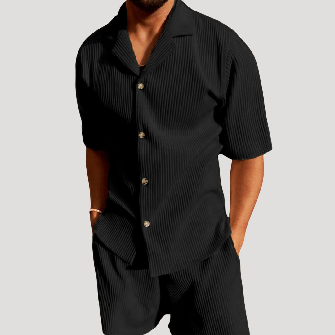 Men’s Co-ord Set – Ribbed Texture – Casual Summer Style