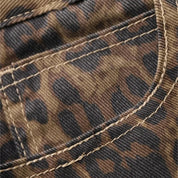 Straight Leg Jeans – Leopard Print – Edgy Casual Style