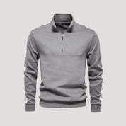 Men’s Quarter Zip Sweatshirt – Athletic Fit – Contrast Sleeve Detail
