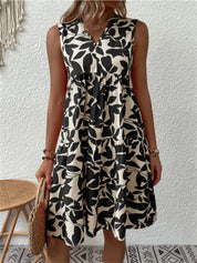 Sleeveless Dress – Leaf Print – Relaxed Summer Fit
