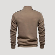 Men’s Quarter Zip Sweatshirt – Athletic Fit – Contrast Sleeve Detail