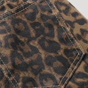 Straight Leg Jeans – Leopard Print – Edgy Casual Style