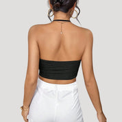 Halter Neck Top – Draped Front – Glam Party Style
