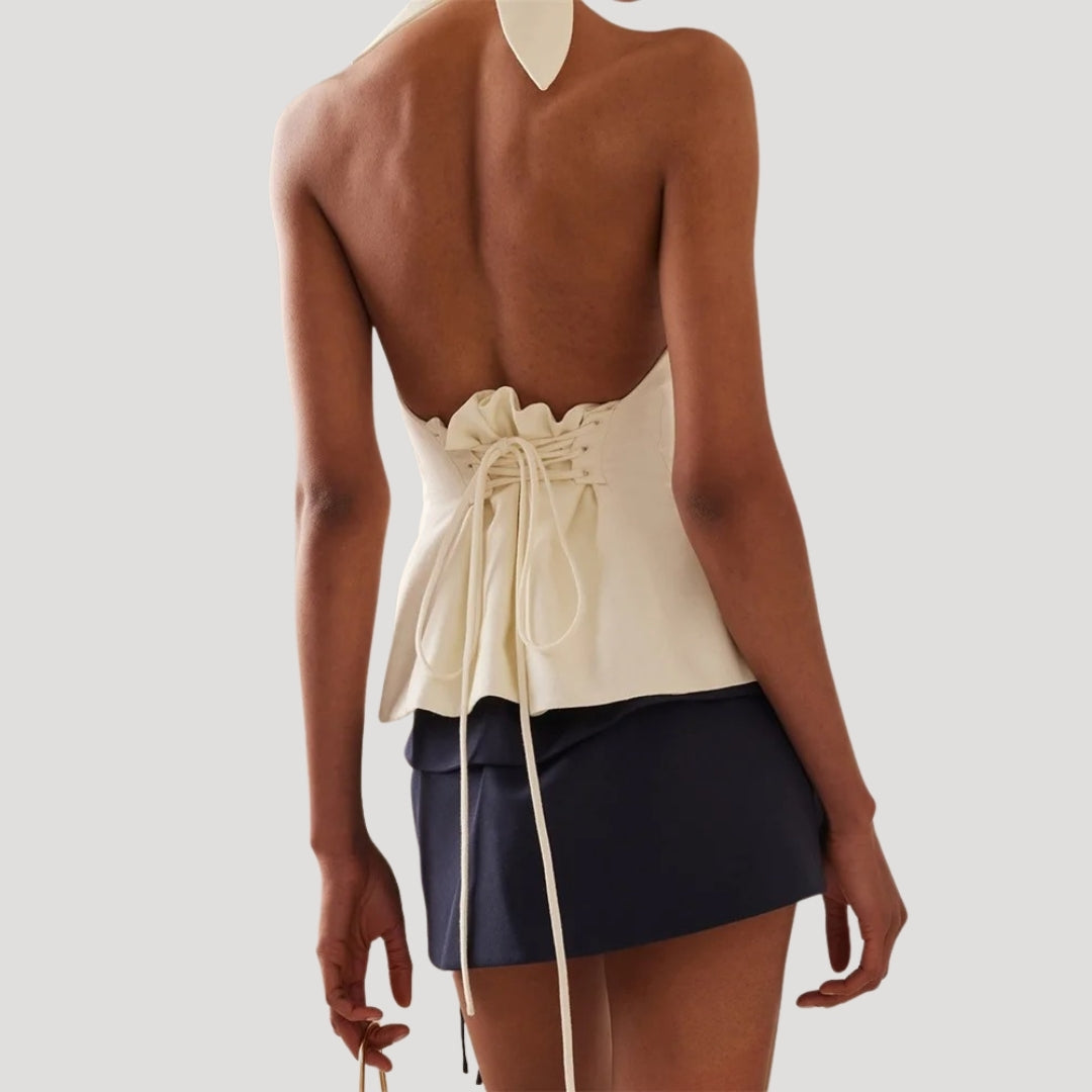 Halter Top – Criss-Cross Front – Elegant Cocktail Style