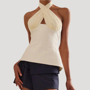 Halter Top – Criss-Cross Front – Elegant Cocktail Style
