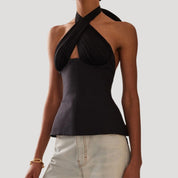 Halter Top – Criss-Cross Front – Elegant Cocktail Style