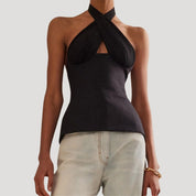 Halter Top – Criss-Cross Front – Elegant Cocktail Style