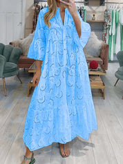 A-Line Maxi Dress – Flare Sleeves – Elegant Dance Wear 0