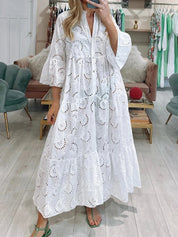 A-Line Maxi Dress – Flare Sleeves – Elegant Dance Wear 10