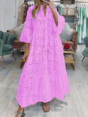 A-Line Maxi Dress – Flare Sleeves – Elegant Dance Wear 5