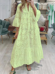A-Line Maxi Dress – Flare Sleeves – Elegant Dance Wear 6