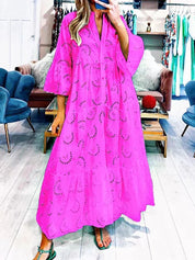 A-Line Maxi Dress – Flare Sleeves – Elegant Dance Wear 9