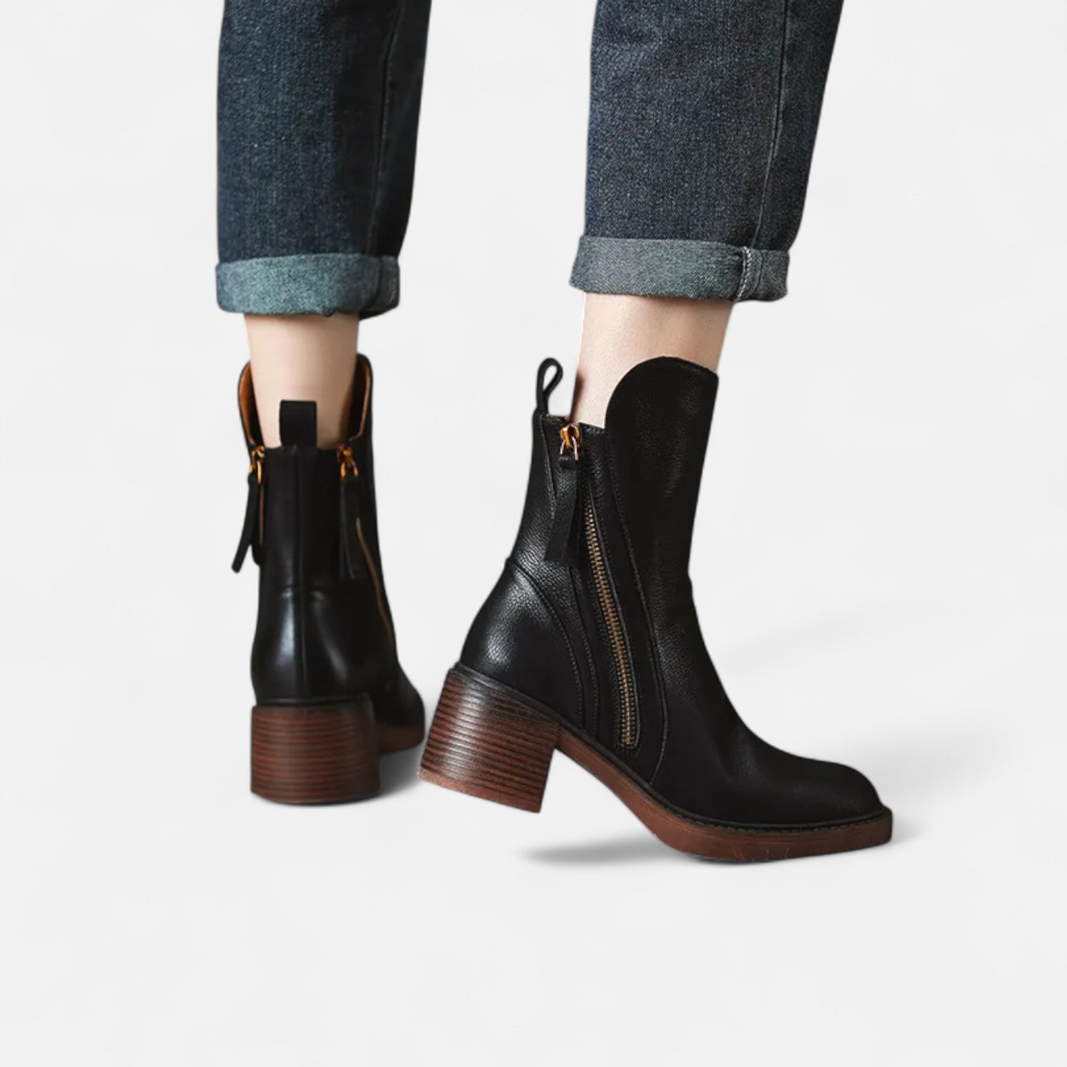 Black Ankle Boots – Zipper Closure – Chic Winter Footwear 3