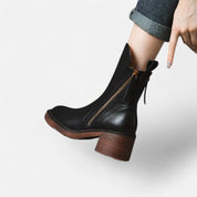 Black Ankle Boots – Zipper Closure – Chic Winter Footwear 4