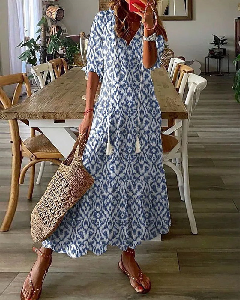 Bohemian Dress – Flattering A-Line Cut – Effortless Elegance 0
