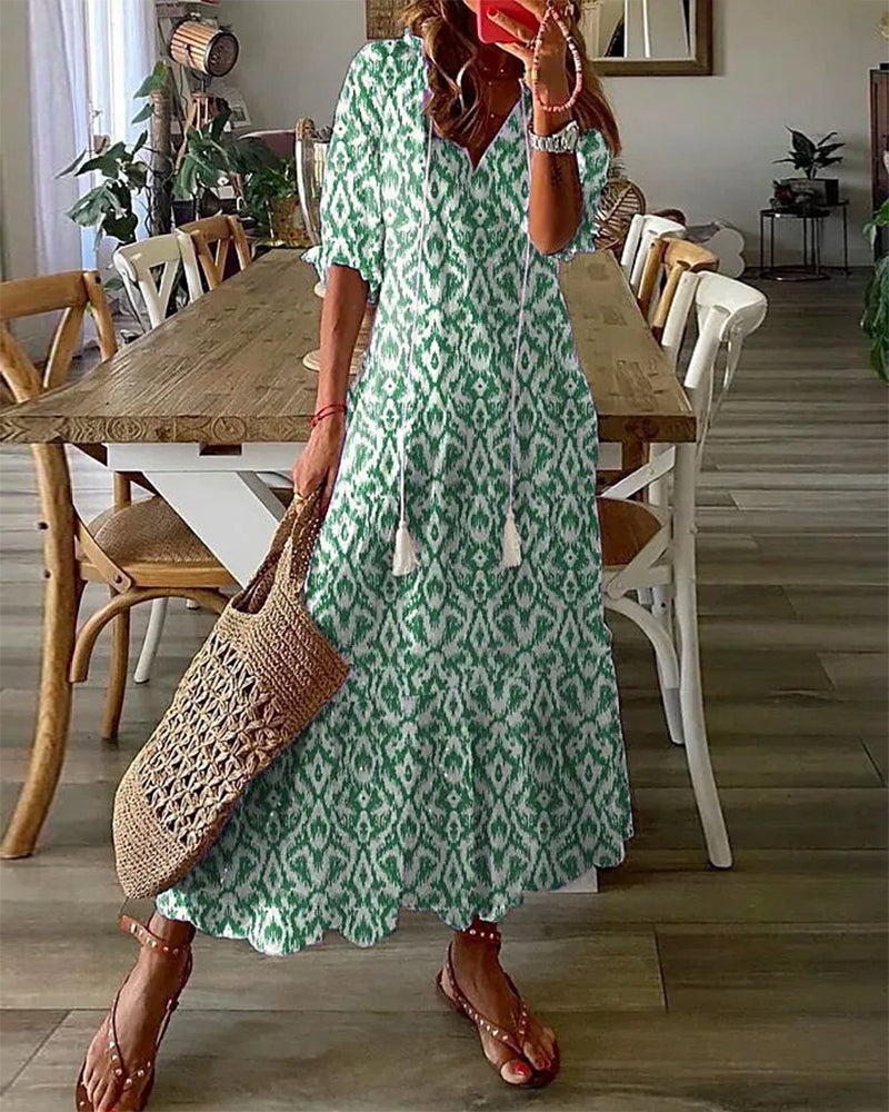Bohemian Dress – Flattering A-Line Cut – Effortless Elegance 1