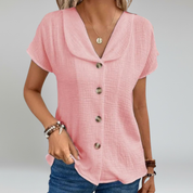 Button-Up Blouse – Soft Cotton – Light & Casual Everyday Look