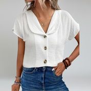 Button-Up Blouse – Soft Cotton – Light & Casual Everyday Look