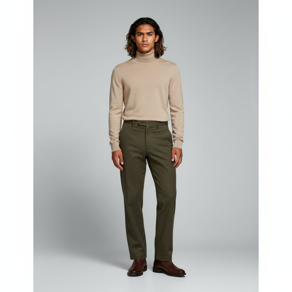 Mens Turtleneck Sweater - Classic Warmth, Soft Blend, Regular Fit - 1