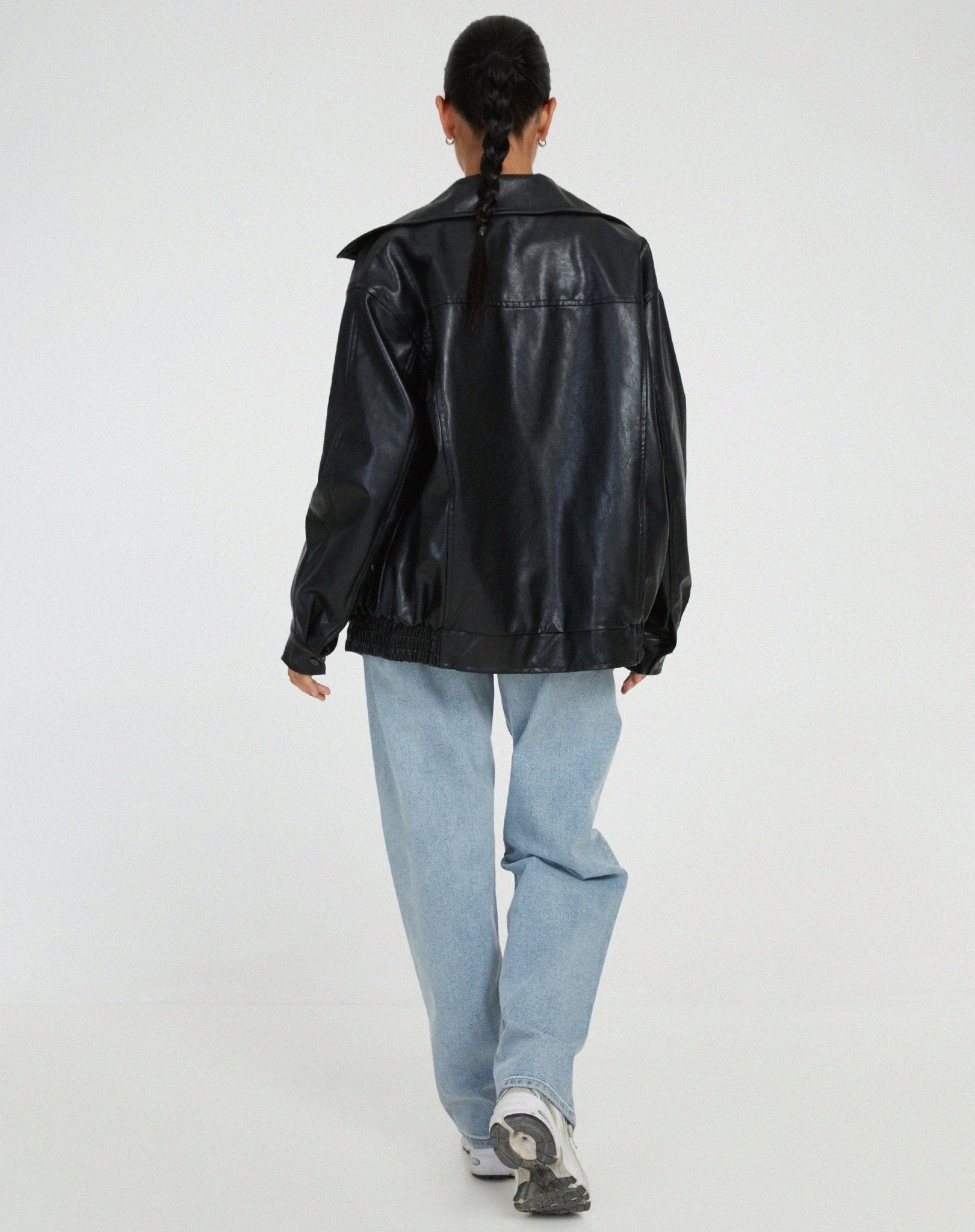 Classic PU Leather Women's Jacket - Relaxed Fit Casual Outerwear for Year-Round Style 5