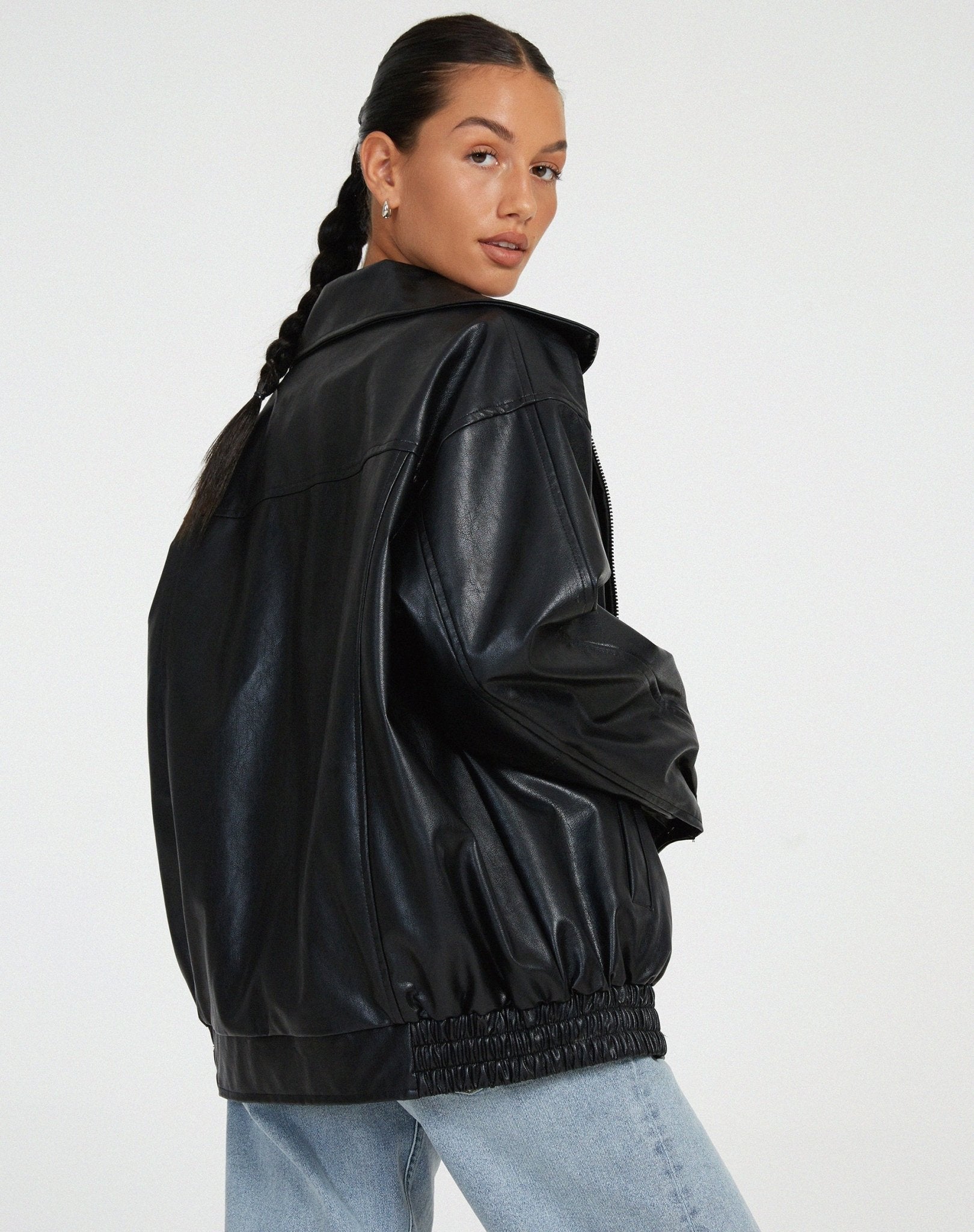Classic PU Leather Women's Jacket - Relaxed Fit Casual Outerwear for Year-Round Style 7