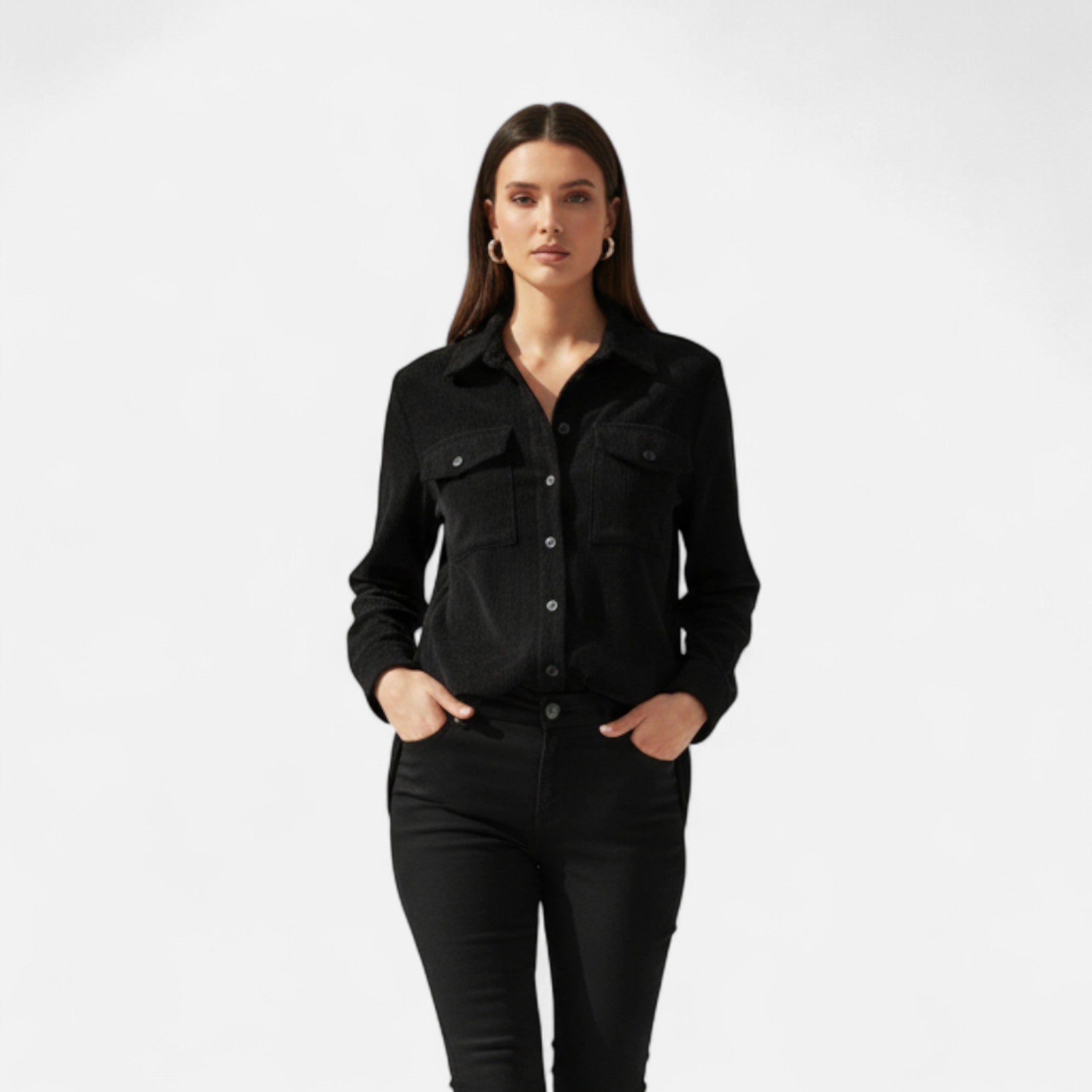 Corduroy Shirt – Flap Pockets – Smart Casual Winter Style 1